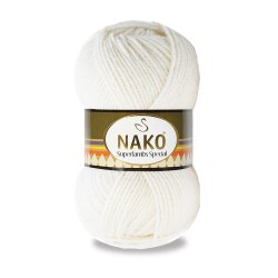 Nako Superlambs Special цвет 208 белый Nako 49% шерсть, 51% акрил, длина в мотке 200 м.