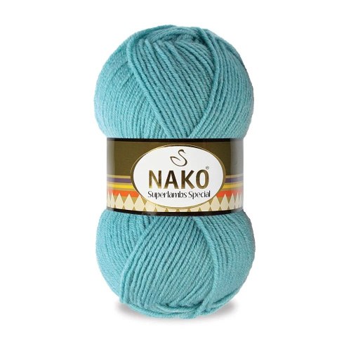 Nako Superlambs Special цвет 313 бирюза Nako 49% шерсть, 51% акрил, длина в мотке 200 м.