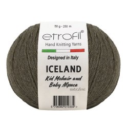 Etrofil Iceland, цвет 6095 темно бежевый Etrofil 10% Мохер, 5% Альпака, 55% Полиамид, 30% Вискоза , моток 50гр., длина в мотке 250 м.