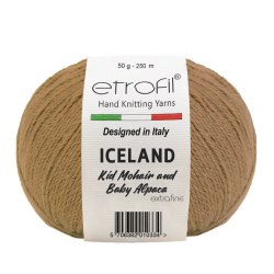 Etrofil Iceland, цвет 1027 бежевый Etrofil 10% Мохер, 5% Альпака, 55% Полиамид, 30% Вискоза , моток 50гр., длина в мотке 250 м.