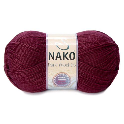 Nako Pure Wool 3,5 цвет 6592 спелая вишня La Filati 100% Шерсть, моток 100 гр. длина в мотке 350 м.