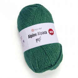 Yarn Art Alpine Alpaca New цвет 1449 зеленый Yarn Art 20% альпака, 20% шерсть, 60% акрил, длина в мотке 120 м.