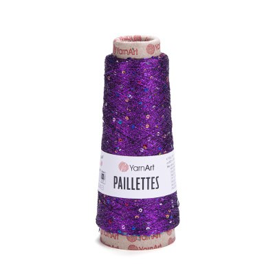 YarnArt Paillettes цвет 8009 фиолетовый Yarn Art 75% металлик полиэстер, 25% пайетки полиэстер, моток 50 гр. длина в мотке 800 м.