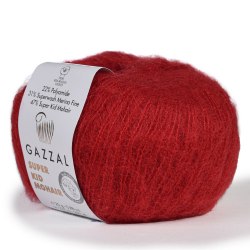 Пряжа Gazzal Super Kid Mohair цвет 64416 Gazzal 31% шерсть мериноса, 47% супер кид мохер, 22% полиамид, в мотке 237 м.