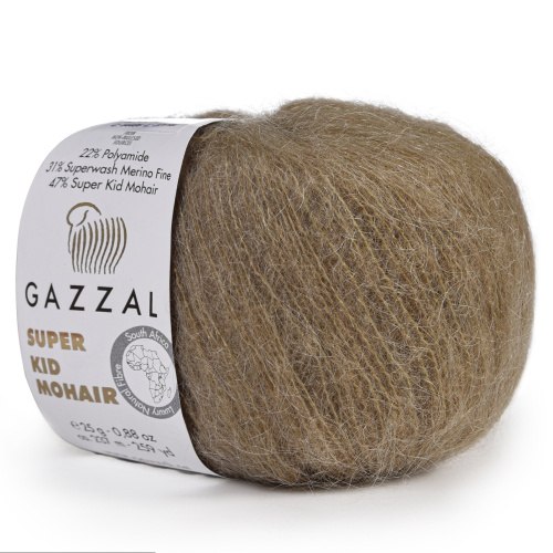 Пряжа Gazzal Super Kid Mohair цвет 64406 Gazzal 31% шерсть мериноса, 47% супер кид мохер, 22% полиамид, в мотке 237 м.