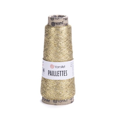 YarnArt Paillettes цвет 8002 золото Yarn Art 75% металлик полиэстер, 25% пайетки полиэстер, моток 50 гр. длина в мотке 800 м.