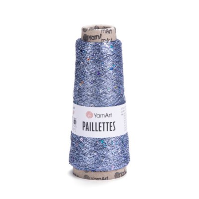 YarnArt Paillettes цвет 8003 голубой Yarn Art 75% металлик полиэстер, 25% пайетки полиэстер, моток 50 гр. длина в мотке 800 м.