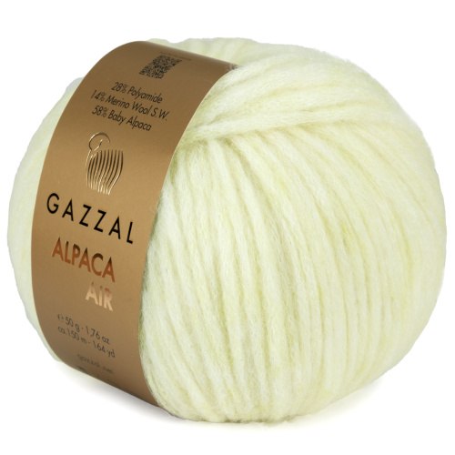 Пряжа Gazzal Alpaca Air цвет 91 молочный Gazzal 58% беби альпака, 14% суперваш шерсть мериноса, 28% полиамид. Моток 50 гр. 150 м. Пряжа Gazzal Alpaca Air цвет 91 молочный Gazzal 58% беби альпака, 14% суперваш шерсть мериноса, 28% полиамид. Моток 50 гр. 150 м.