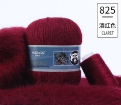 Пух норки цвет 825 бордовый Пух норки 90% пух норки, 10% микрофибра, в мотке 350 м в мотке