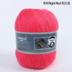 Пух норки цвет 876 яркий корал Пух норки 90% пух норки, 10% микрофибра, в мотке 350 м в мотке