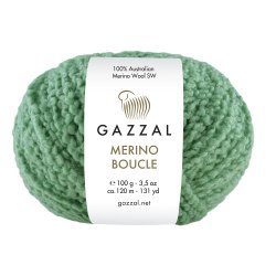 Пряжа Gazzal Merino Boucle цвет 3769 спаржа Gazzal 100% суперваш шерсть мериноса, Моток 100 гр. 120 м.