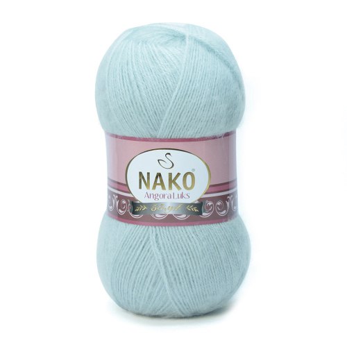 Nako Angora Luks цвет 10471 мята. ОСТАТОК 1 моток!!! Nako 5% мохер, 15 % шерсть, 80% премиум акрил, длина в мотке 550 м.