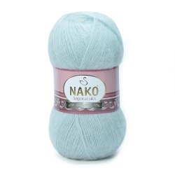 Nako Angora Luks цвет 10471 мята. ОСТАТОК 1 моток!!! Nako 5% мохер, 15 % шерсть, 80% премиум акрил, длина в мотке 550 м.