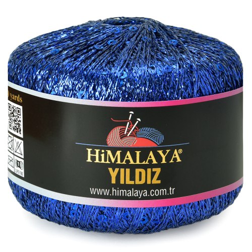 Himalaya Yildiz , цвет 58111 синий с синими пайетками Himalaya 76% люрекс, 24% пайетки, длина в мотке 393 м.