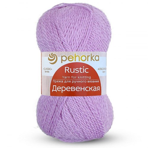 Деревенская, цвет 516 сирень ООО Пехорский текстиль 100% полугрубая шерсть, длина в мотке 250 м.