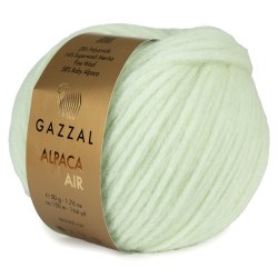 Пряжа Gazzal Alpaca Air цвет 100 светлое яблоко Gazzal 58% Беби Альпака, 14% С.вош Шерсть Мериноса, 28% ПА. Моток 50 гр. 150 м.