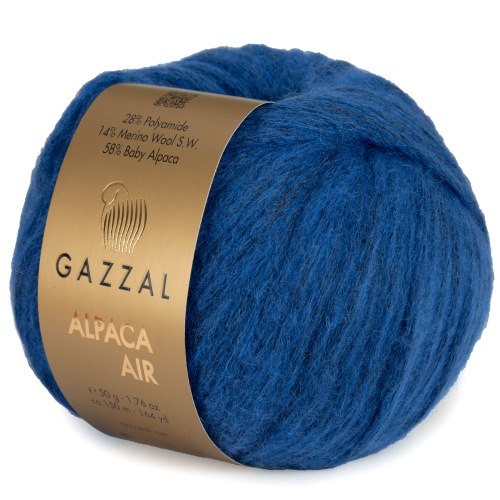 Пряжа Gazzal Alpaca Air цвет 104 синий электрик Gazzal 58% Беби Альпака, 14% С.вош Шерсть Мериноса, 28% ПА. Моток 50 гр. 150 м.