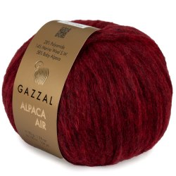 Пряжа Gazzal Alpaca Air цвет 108 вишня Gazzal 58% Беби Альпака, 14% С.вош Шерсть Мериноса, 28% ПА. Моток 50 гр. 150 м.