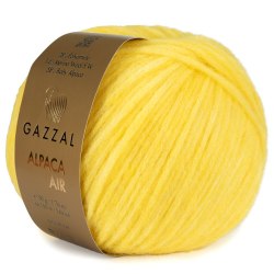 Пряжа Gazzal Alpaca Air цвет 109 желтый Gazzal 58% Беби Альпака, 14% С.вош Шерсть Мериноса, 28% ПА. Моток 50 гр. 150 м.