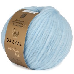 Пряжа Gazzal Alpaca Air цвет 111 светло голубой Gazzal 58% Беби Альпака, 14% С.вош Шерсть Мериноса, 28% ПА. Моток 50 гр. 150 м.