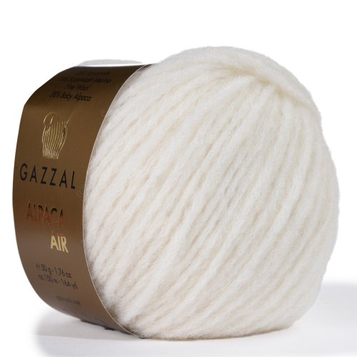 Пряжа Gazzal Alpaca Air цвет 70 молочный Gazzal 58% Беби Альпака, 14% С.вош Шерсть Мериноса, 28% ПА. Моток 50 гр. 150 м.