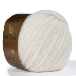 Пряжа Gazzal Alpaca Air цвет 70 молочный Gazzal 58% Беби Альпака, 14% С.вош Шерсть Мериноса, 28% ПА. Моток 50 гр. 150 м.
