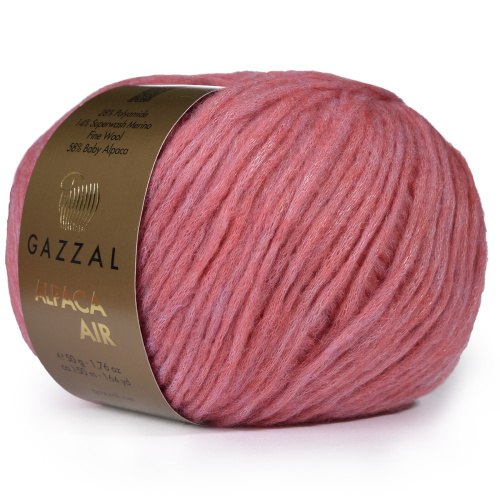 Пряжа Gazzal Alpaca Air цвет 86 брусничный Gazzal 58% Беби Альпака, 14% С.вош Шерсть Мериноса, 28% ПА. Моток 50 гр. 150 м.
