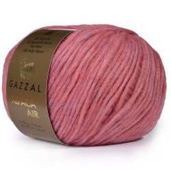 Пряжа Gazzal Alpaca Air цвет 86 брусничный Gazzal 58% Беби Альпака, 14% С.вош Шерсть Мериноса, 28% ПА. Моток 50 гр. 150 м.