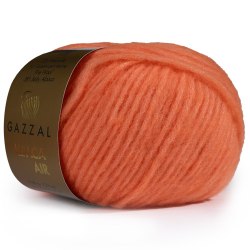 Пряжа Gazzal Alpaca Air цвет 93 терракот Gazzal 58% Беби Альпака, 14% С.вош Шерсть Мериноса, 28% ПА. Моток 50 гр. 150 м.