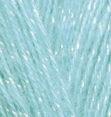Alize Angora Gold Simli цвет 114 светло голубой Alize 75% акрил, 10% шерсть, 10% мохер, 5% металлик, длина 500м в мотке