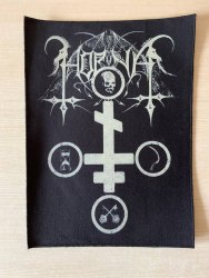 HORNA - Logo & Cross нашивка на спину Black Metal