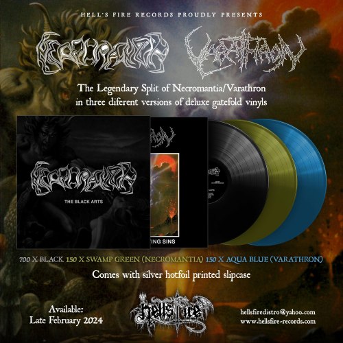 NECROMANTIA / VARATHRON - The Black Arts / The Everlasting Sins Gatefold LP Black Metal