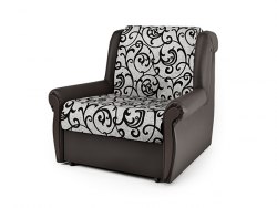 Кресло-кровать «Аккорд М» экокожа шоколад и узоры