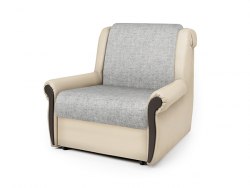 Кресло-кровать «Аккорд М» экокожа беж и серый шенилл