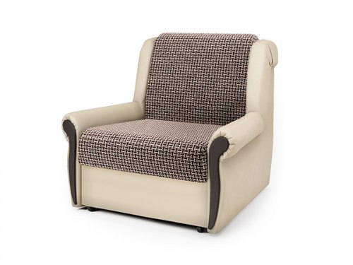 Кресло-кровать «Аккорд М» Корфу коричневый и экокожа беж