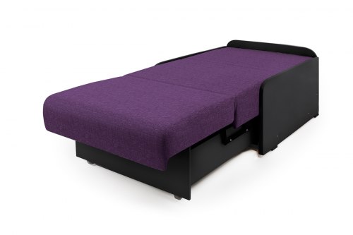 Кресло-кровать «Коломбо БП» фиолетовая рогожка и экокожа черная
