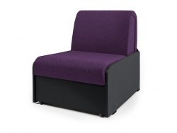 Кресло-кровать «Коломбо БП» фиолетовая рогожка и экокожа черная