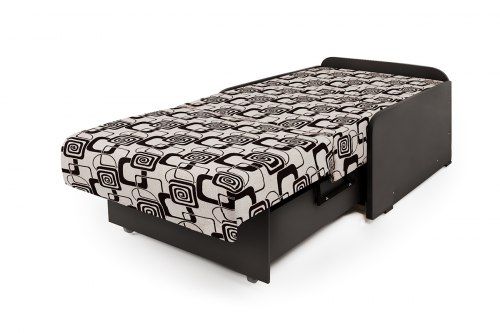 Кресло-кровать «Коломбо БП» шенилл ромб и экокожа шоколад