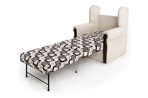 Кресло-кровать «Классика М» экокожа беж и ромб