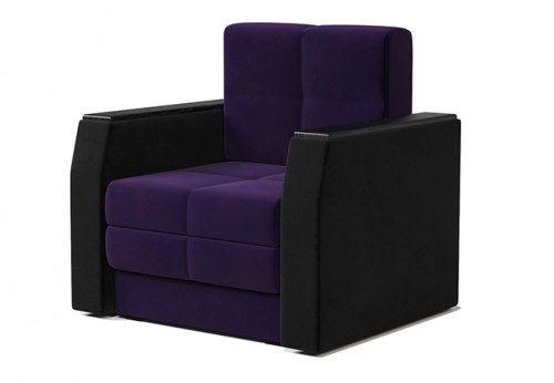 Кресло-кровать «Атлант» Вельвет Люкс Черный Фиолетовый