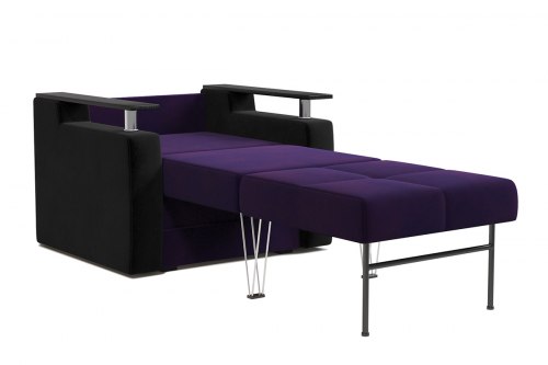 Кресло-кровать «Комфорт» Вельвет Люкс Черный Фиолетовый