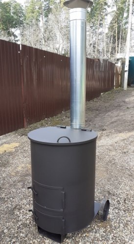 Печь - бочка для сжигания мусора "Золушка" 200 (5мм) (Pionehr)