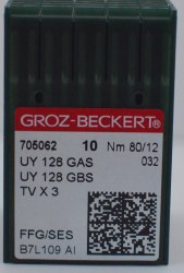 ИГЛЫ Groz-Beckert UYx128GAS № 80/12 FFG/SES
