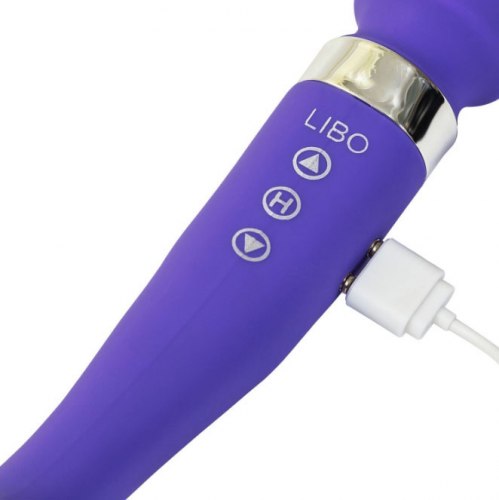 Вибратор двухсторонний Libo Double Ended Wand Vibrator +5 насадок / арт. 21081-1