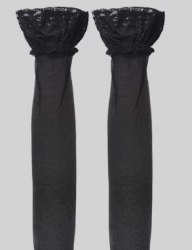 Чулки черные BEILEISI с высоким бортом на силиконе / арт. 21082-40ч