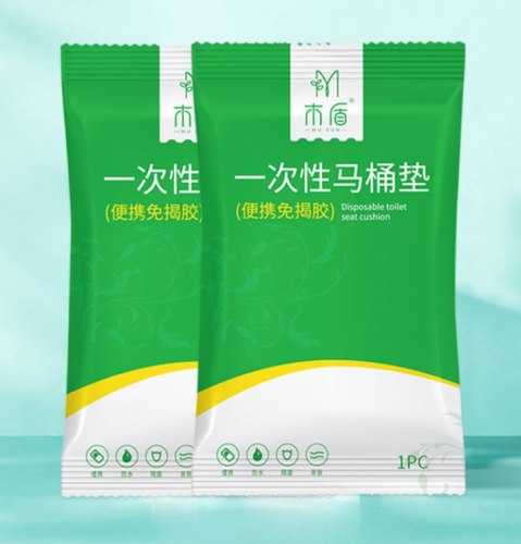 Одноразовый чехол для крышки унитаза на клейких полосках (1 шт.) / арт. 287-184