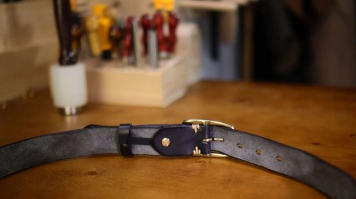 Кожаный ремень ручной работы / арт. 284-10