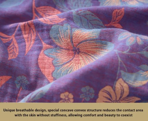 Халат хлопковый "Синяя листва" XL (унисекс) / арт. 286-3