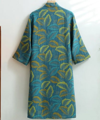 Халат хлопковый "Синяя листва" XL (унисекс) / арт. 286-3