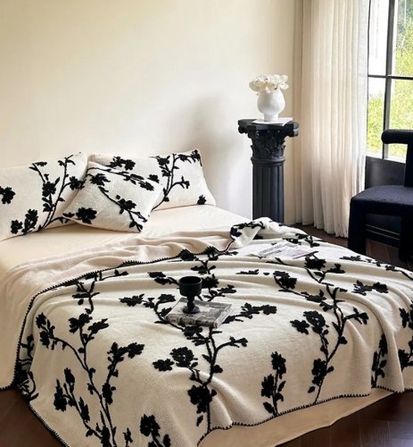 Покрывало флисовое "Розы в молоке", 200*230 см. / арт. 288-14